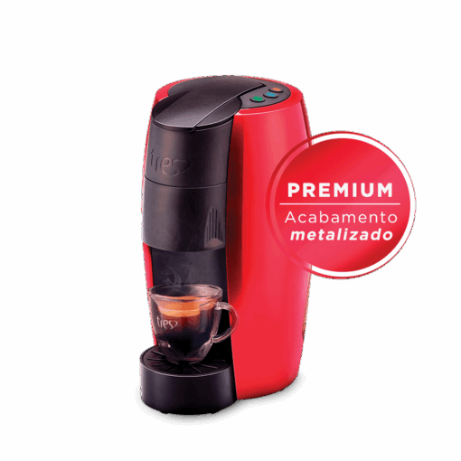 Cafeteira Espresso LOV Premium Vermelha Metalizada Automática + 120 Cápsulas - Image 2