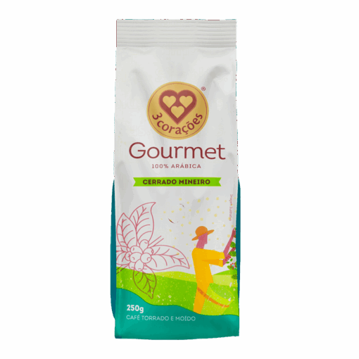 Café Torrado e Moído Cerrado Mineiro Gourmet 3 Corações Pacote 250g