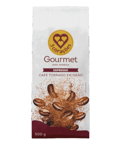 Café Torrado em Grãos Espresso Gourmet 3 Corações Pacote 500g