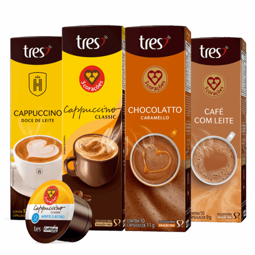 Kit Bebidas Cremosas 80 Cápsulas TRES 3 Corações