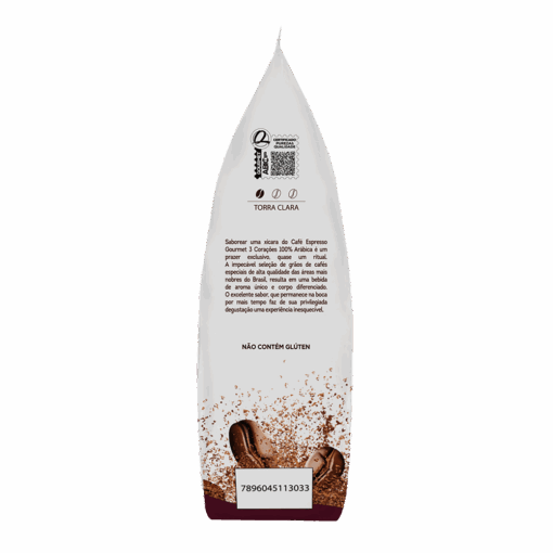 Café Torrado em Grãos Espresso Gourmet 3 Corações Pacote 500g - Image 2