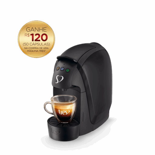 Cafeteira Espresso Luna + 120 Cápsulas - TRES 3 Corações