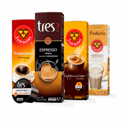 Kit Os Mais Vendidos 80 Cápsulas TRES 3 Corações